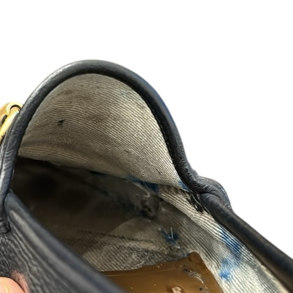 Gucci vintage MEN'S HORSEBIT 1953 LOAFERS Black Leather with Gold Detail Sz 9 - Picture 8 of 11